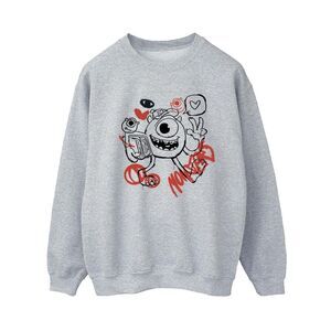 Monsters Inc Womens/Ladies Mike Graffiti Sweatshirt / Sport Grey